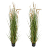 VEVOR Artificial Grass Plant, 2 Pack 59 inch Horsetail Reed Grass in Pot, Premium PVC Faux Fake Greenery Shrubs Plant for Indoor Outdoor House Home Garden Office Room Décor, Housewarming, Green