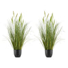 VEVOR Artificial Grass Plant, 2 Pack 35 inch Cattail Grass in Pot, Premium PVC Faux Fake Greenery Shrubs Plant for Indoor Outdoor House Home Garden Office Room Décor, Housewarming, Green
