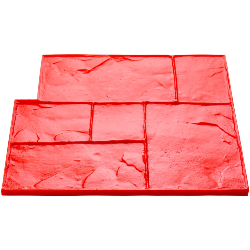 VEVOR Concrete Stamps Mat, 24 x 24 in, Concrete Texturing Skin Polyurethane Stamp Stone Tile Texture Mat, Slate floor Imprint Seamless Stamp Concrete Molds for Outdoor Decorative, Red