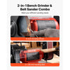VEVOR 8" Bench Grinder & 2" x 28" Belt Sander Combo, 350W Professional Grinding Sanding Machine with LED Work Light & Protective Eye Shield for Metalworking, Woodworking, Knife Sharpening