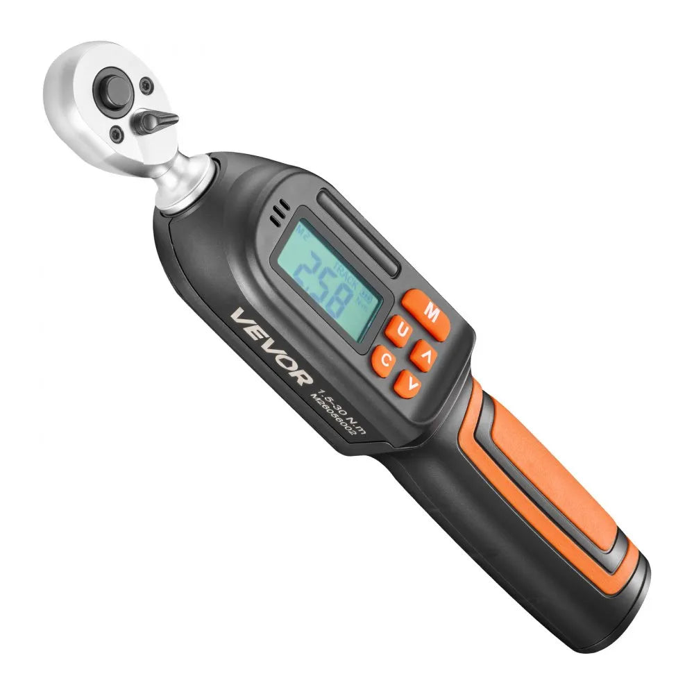 VEVOR Torque Wrench Set 1/4" Drive 42-Piece Digital Torque Wrench 4 Units, ±2% Accuracy, LCD Screen, with Buzzer and LED Indicator, with Sockets, Bits, Extension Bar, Adapter, for Automotive Repair