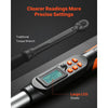 VEVOR Torque Wrench Set 1/2" Drive Digital Torque Wrench 4 Display Units, ±2% Accuracy, LCD Screen, with Buzzer and LED Indicator, with Sockets, Extension Bar, Adapter, for Automotive Repair