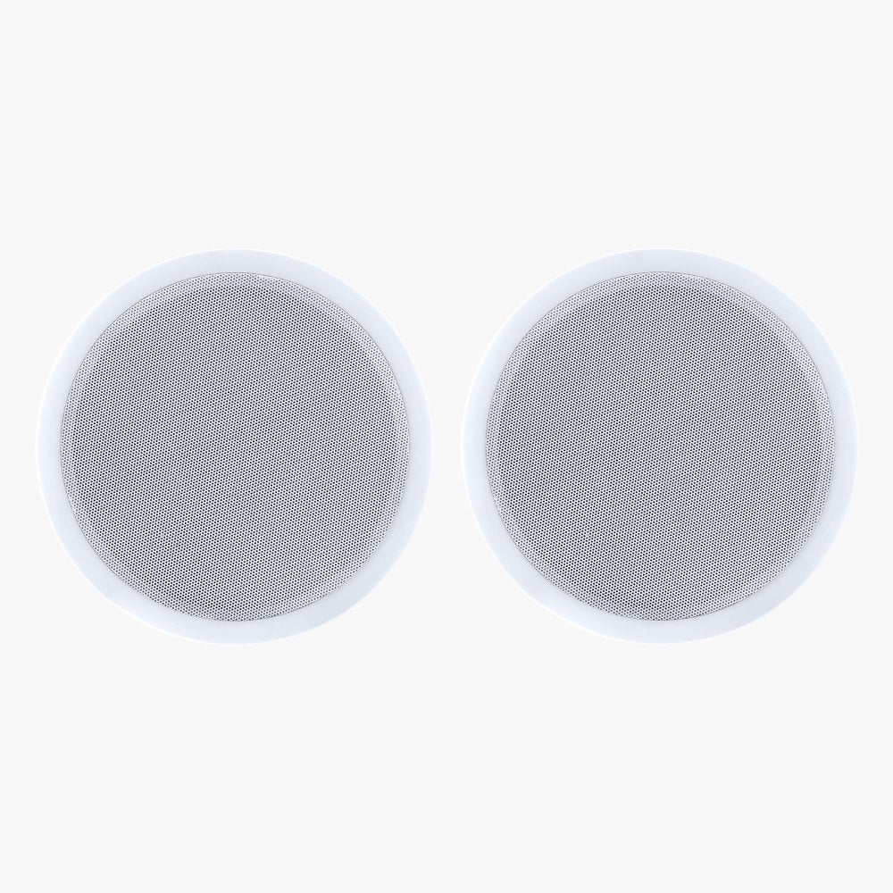 VEVOR Bluetooth Ceiling Speakers, 8", In Ceiling & In-Wall Speaker System with Amplifier, 2-Way Flush Mount Speakers, for Damp Humid Placement, Home Theater, Living Room, or Covered Patio, 1 Pair