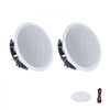 VEVOR Bluetooth Ceiling Speakers, 8", In Ceiling & In-Wall Speaker System with Amplifier, 2-Way Flush Mount Speakers, for Damp Humid Placement, Home Theater, Living Room, or Covered Patio, 1 Pair