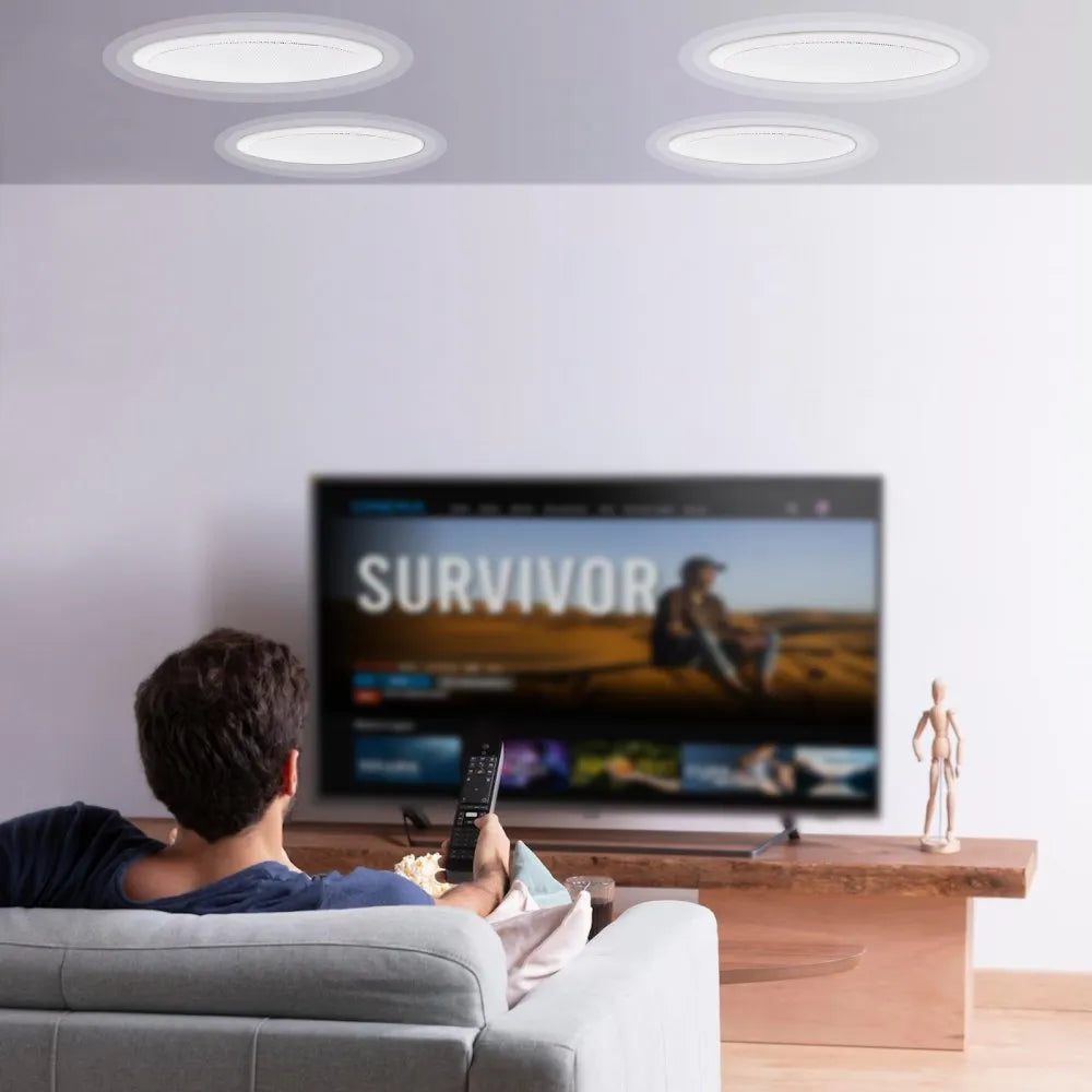 VEVOR 4 PCs 6.5'' Bluetooth in Ceiling Speakers, 150W, Flush Mount Ceiling & in-Wall Speaker System with 8ΩImpedance 89dB Sensitivity, for Home Kitchen Living Room Bedroom or Covered Outdoor Porches