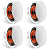 VEVOR 4 PCs 8 Inch in Ceiling Speakers, 100-Watts, Flush Mount Ceiling & in-Wall Speakers System with 8ΩImpedance 89dB Sensitivity, for Home Kitchen Living Room Bedroom or Covered Outdoor Porches