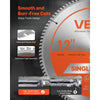 VEVOR Circular Saw Blade, 12 inch Diameter, 100 Sharp Alloy Teeth, 1 inch Arbor, Fine Finish, Aluminum Cutting Blade for Circular Saw, with Noise-Reducing Heat Vents, for Cutting Steel and Metal