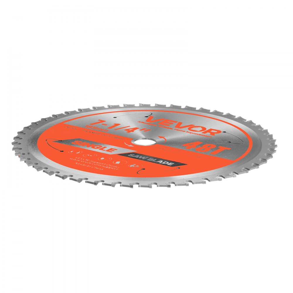 VEVOR Circular Saw Blade, 7-1/4 inch Diameter, 48 Sharp Alloy Teeth, 5/8 inch Arbor, Fine Finish, Metal Cutting Blade for Circular Saw, with Noise-Reducing Heat Vents, for Cutting Steel and Aluminum