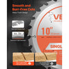 VEVOR Circular Saw Blade, 10 inch Diameter, 24 Sharp Alloy Teeth, 5/8 inch Arbor, Fine Finish, Wood Cutting Blade for Circular Saw, with Noise-Reducing Heat Vents, for Cutting Plywood, OSB, Hardwood