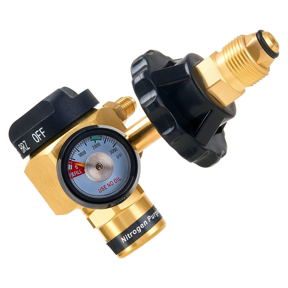 VEVOR Nitrogen Purging Regulator, Nitrogen Purge Control Valve with 500PSI Test Pressure, 4-Position Flow Control (TST/PRG/BRZ/OFF) for Brazing, Pipeline Purging, Leak Checking & Pressure Testing
