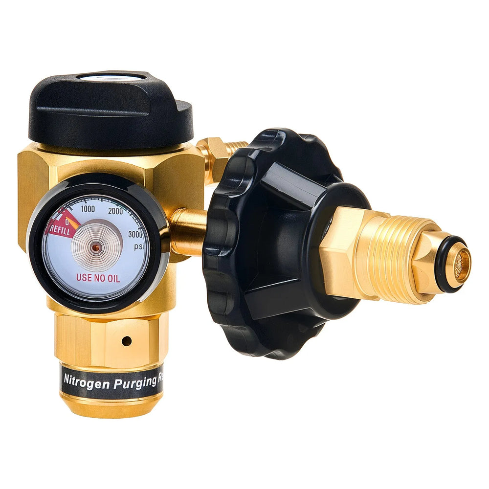 VEVOR Nitrogen Purging Regulator, Nitrogen Purge Control Valve with 650PSI Test Pressure, 4-Position Flow Control (TST/PRG/BRZ/OFF) for Brazing, Pipeline Purging, Leak Checking & Pressure Testing