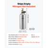 VEVOR 40 Cu. Ft DOT Nitrogen Cylinder Aluminum Alloy Air Tank (Ships Empty), High-Strength Aluminum Alloy 6061-T6 Cylinder with CGA-580 Valve & Handle, for Manufacturing, Welding, Beverage Production