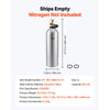 VEVOR 60 Cu. Ft DOT Nitrogen Cylinder Aluminum Alloy Air Tank (Ships Empty), High-Strength Aluminum Alloy 6061-T6 Cylinder with CGA-580 Valve & Handle, for Manufacturing, Welding, Beverage Production
