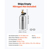 VEVOR 30 Cu. Ft DOT Nitrogen Cylinder Aluminum Alloy Air Tank (Ships Empty), High-Strength Aluminum Alloy 6061-T6 Cylinder with CGA-580 Valve & Handle, for Manufacturing, Welding, Beverage Production