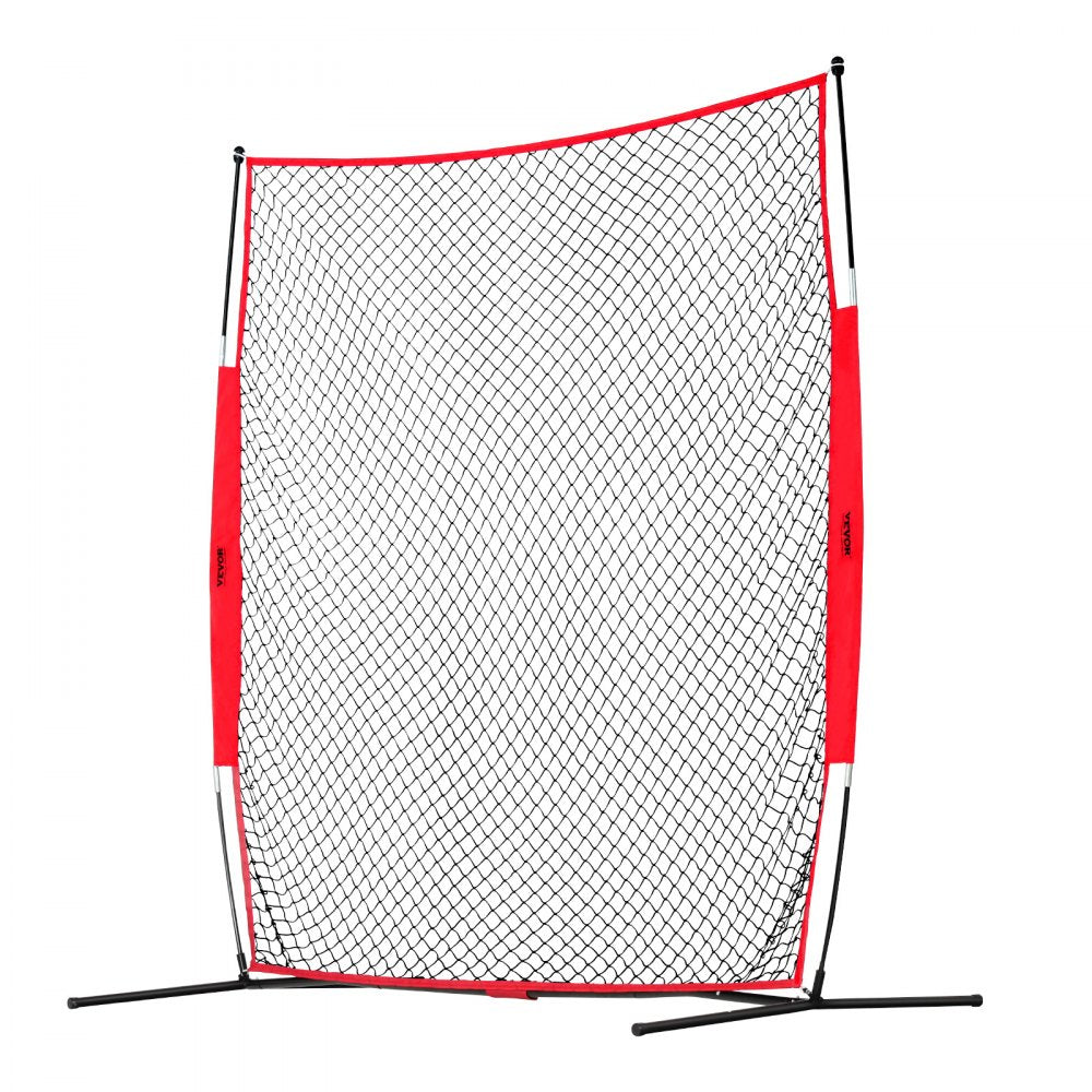 VEVOR Barricade Backstop Net, 7x7 ft Ball Sports Barrier Netting, Portable Practice Equipment with Carry Bag, Protection Screen for Baseball Softball Lacrosse Soccer Hockey Training, for Backyard