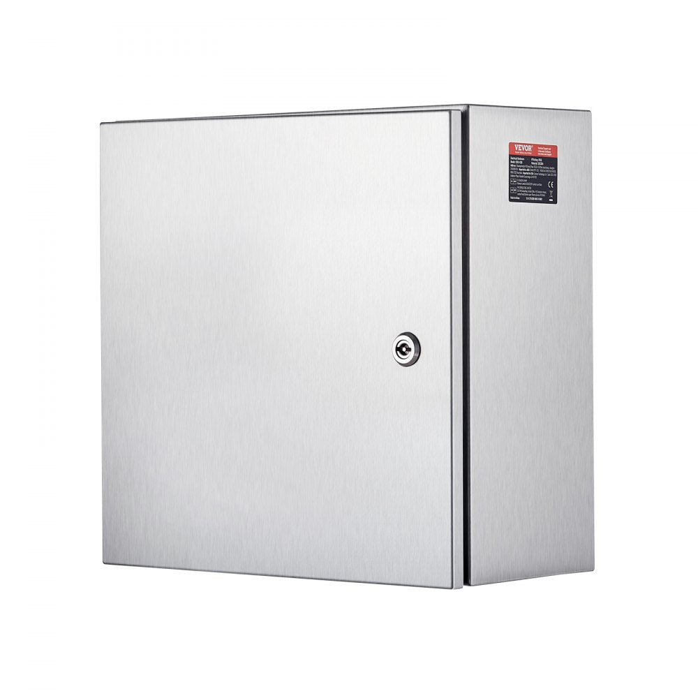 VEVOR NEMA Stainless Steel Enclosure, 16 x 16 x 8\'\' NEMA 4X Steel Electrical Box, IP66 Waterproof & Dustproof, Outdoor/Indoor Electrical Junction Box, with Mounting Plate