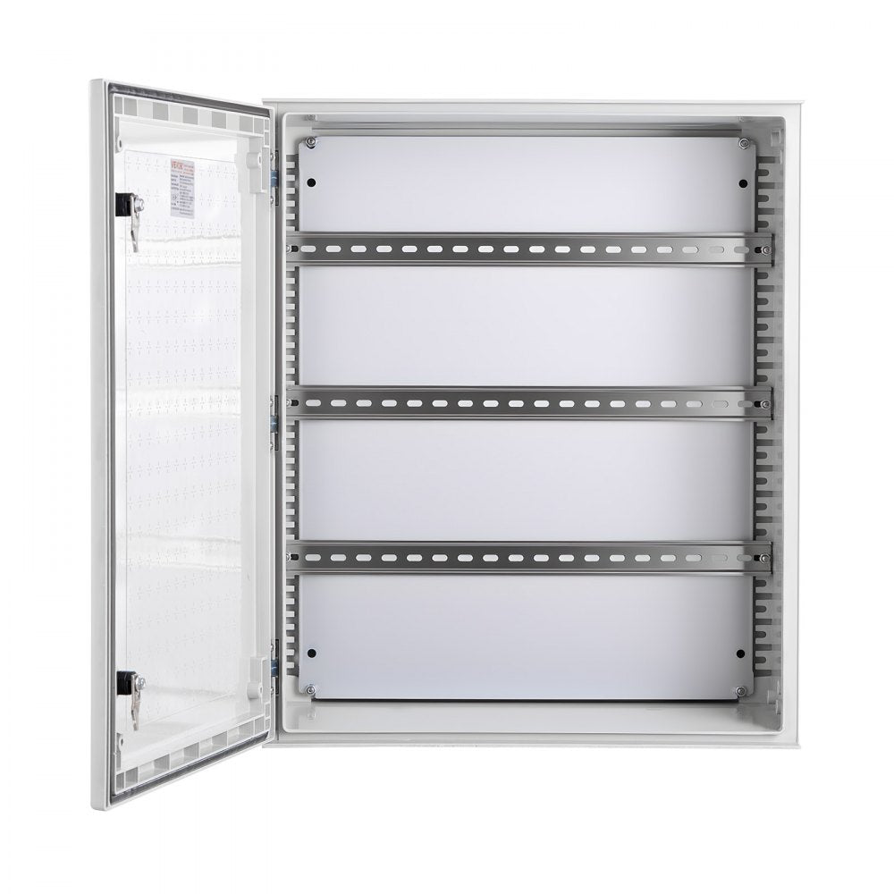 VEVOR NEMA Enclosure, 20 x 16 x 8 inches, NEMA 4X Fiberglass Steel Electrical Box, IP66 Waterproof & Dustproof Hinged Junction Box for Outdoor Indoor Use, with Mounting Plate(50x40x20 cm))