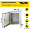 VEVOR NEMA Steel Enclosure, 12 x 10 x 6\'\' NEMA 4X Steel Electrical Box, IP66 Waterproof & Dustproof, Outdoor/Indoor Electrical Junction Box, with Mounting Plate