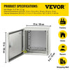 VEVOR NEMA Steel Enclosure, 12 x 12 x 6\'\' NEMA 4X Steel Electrical Box, IP66 Waterproof & Dustproof, Outdoor/Indoor Electrical Junction Box, with Mounting Plate