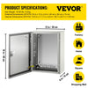 VEVOR Carbon Steel Electrical Box, 16x12x6 inches, Hinged Cover, IP66 Waterproof & Dust Resistant, Suitable for Outdoor Use, Includes Mounting Plate