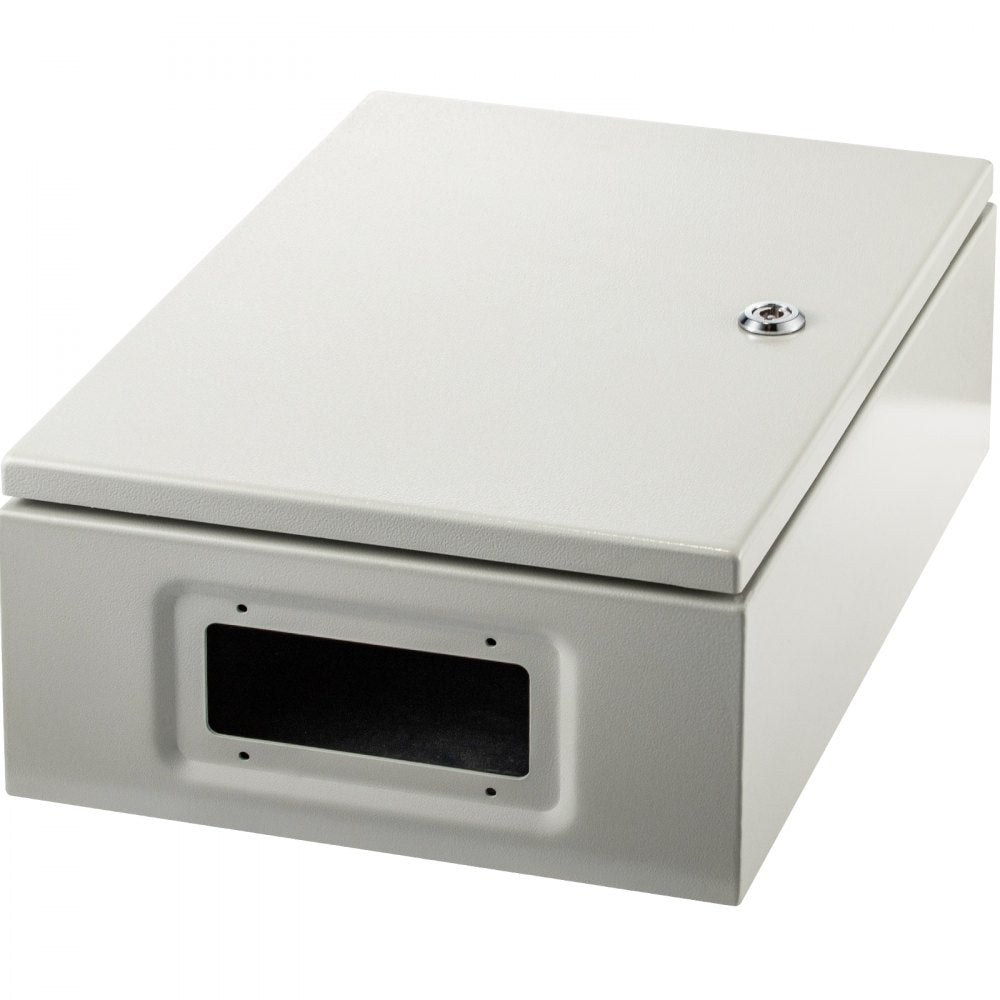 VEVOR Carbon Steel Electrical Box, 16x12x6 inches, Hinged Cover, IP66 Waterproof & Dust Resistant, Suitable for Outdoor Use, Includes Mounting Plate