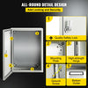 VEVOR NEMA Steel Case, Dimensions 16x12x8 inches, NEMA 4X Steel Electric Enclosure, IP66 Rated for Water and Dust Resistance, Suitable for Both Outdoor and Indoor Use, Includes Mounting Plate
