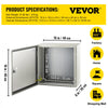 VEVOR NEMA Steel Enclosure, 16 x 16 x 8\'\' NEMA 4X Steel Electrical Box, IP66 Waterproof & Dustproof, Outdoor/Indoor Electrical Junction Box, with Mounting Plate