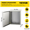 VEVOR NEMA Steel Case, 20x16x6'' NEMA 4X Metal Electric Enclosure, IP66 Water & Dust Resistant, Suitable for Both Outdoor/Indoor Use, Includes Mounting Plate