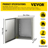 VEVOR NEMA Steel Case, 20x16x8'' NEMA 4X Metal Electric Enclosure, IP66 Water & Dust Resistant, Suitable for Both Outdoor & Indoor Use, Includes Mounting Plate