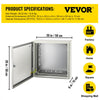 VEVOR NEMA Steel Enclosure, 20 x 20 x 6\'\' NEMA 4X Steel Electrical Box, IP66 Waterproof & Dustproof, Outdoor/Indoor Electrical Junction Box, with Mounting Plate