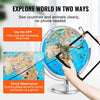 VEVOR Educational Globe for Kids, 10 in/254 mm, Interactive AR World Globe with AR Golden Globe APP LED Night Lighting 720° Rotation, STEM Toy Gifts for Kids Compatible with Android or iOS Devices