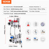 VEVOR 2-Branch Radiant Heat Manifold, 1/2" PEX Tubing Manifold, Stainless Steel PEX Manifold for Hydronic Radiant Floor Heating, Radiant Heat PEX Manifold Kit with 1/2" Adapters Included
