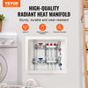 VEVOR 3-Branch Radiant Heat Manifold, 1/2" PEX Tubing Manifold, Stainless Steel PEX Manifold for Hydronic Radiant Floor Heating, Radiant Heat PEX Manifold Kit with 1/2" Adapters Included
