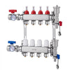 VEVOR 4-Branch Radiant Heat Manifold, 1/2" PEX Tubing Manifold, Stainless Steel PEX Manifold for Hydronic Radiant Floor Heating, Radiant Heat PEX Manifold Kit with 1/2" Adapters Included