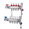 VEVOR 4-Branch Radiant Heat Manifold, 1/2" PEX Tubing Manifold, Stainless Steel PEX Manifold for Hydronic Radiant Floor Heating, Radiant Heat PEX Manifold Kit with 1/2" Adapters Included