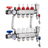VEVOR 4-Branch Radiant Heat Manifold, 1/2" PEX Tubing Manifold, Stainless Steel PEX Manifold for Hydronic Radiant Floor Heating, Radiant Heat PEX Manifold Kit with 1/2" Adapters Included