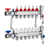 VEVOR 6-Branch Radiant Heat Manifold, 1/2" PEX Tubing Manifold, Stainless Steel PEX Manifold for Hydronic Radiant Floor Heating, Radiant Heat PEX Manifold Kit with 1/2" Adapters Included