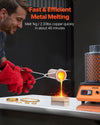 VEVOR Electric Melting Furnace, 1350W Electric Metal Smelter Foundry, 2102℉/1150℃ Metal Smelting Machine with 3kg Ceramic Crucible, Gold Smelting Kit for Jewelry Making, Metal Bars, Metal Components