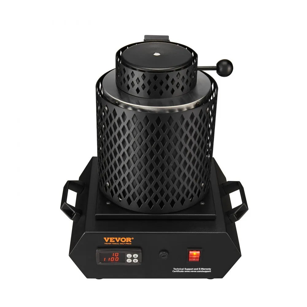 VEVOR Gold Melting Furnace, 1350W, 2102 ℉, PID Digital Electric Melting Furnace with 1 kg and 3 kg Ceramic Crucibles, Insulated Gloves, Crucible Tongs and Tray, for Gold, Silver, Aluminum, Copper