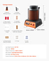 Package contents and product dimensions diagram