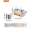 VEVOR Electric Cheese Dispenser with Pumps, 2.4x2 L Commercial Hot Fudge Warmer, Plastic Double Pumps Dispenser, 86-230℉ Temp Adjustable Nacho Cheese Sauce Warmer, for Hot Fudge Cheese Caramel