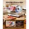 VEVOR Meat Slicer, 7.5" Electric Deli Slicer with 2 SUS420 Blades & 0-0.6" Adjustable Thickness, 200W Home Food-Slicer for Frozen Meat, Ham, Baguett, Steak, UL Approved