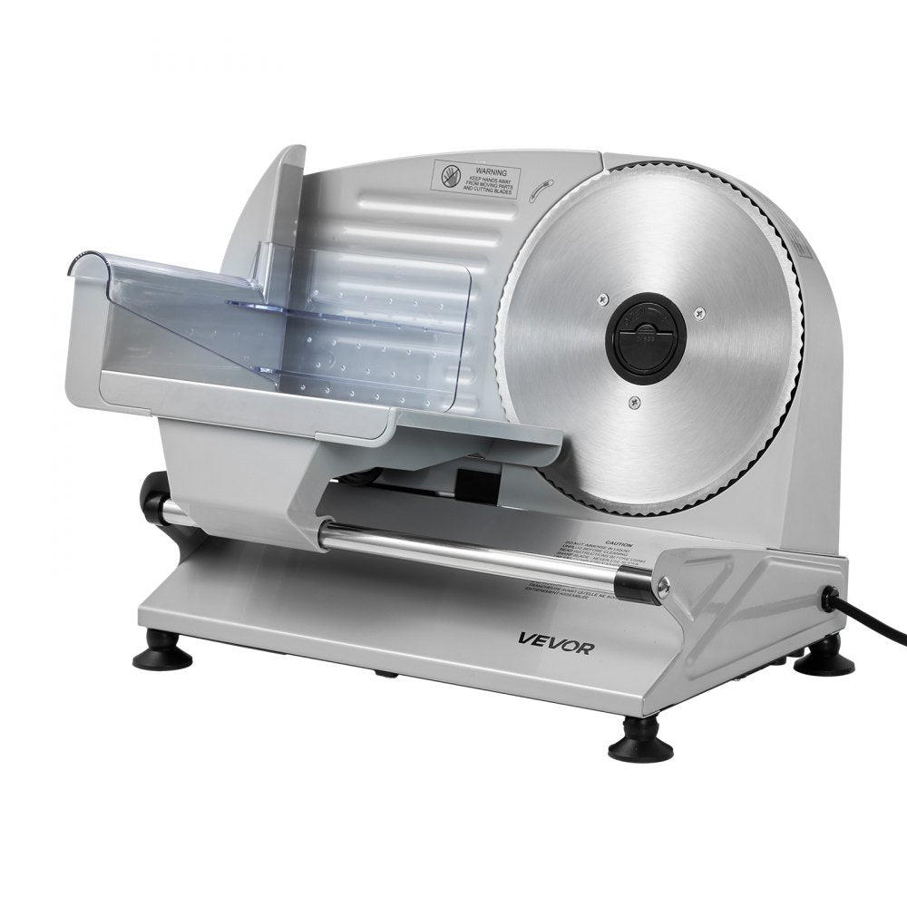 VEVOR Meat Slicer, 7.5" Electric Deli Slicer with 2 SUS420 Blades & 0-0.6" Adjustable Thickness, 200W Home Food-Slicer for Frozen Meat, Ham, Baguett, Steak, UL Approved