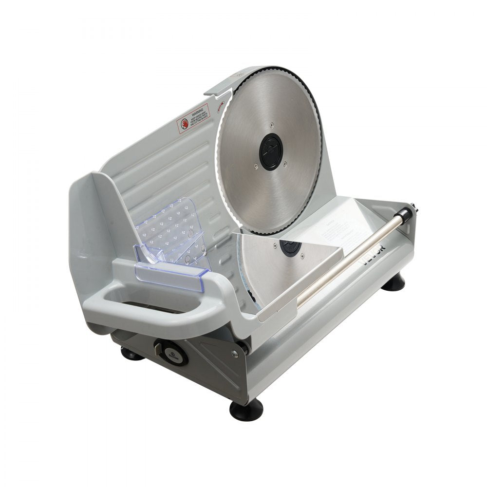 VEVOR Meat Slicer, 8.6 inch 200W Electric Deli Slicer Machine with two SUS420 Blade, 0-0.6 inch Adjustable Thickness, ETL Certified Home Food-Slicer for Meat, Ham, Baguett, Steak