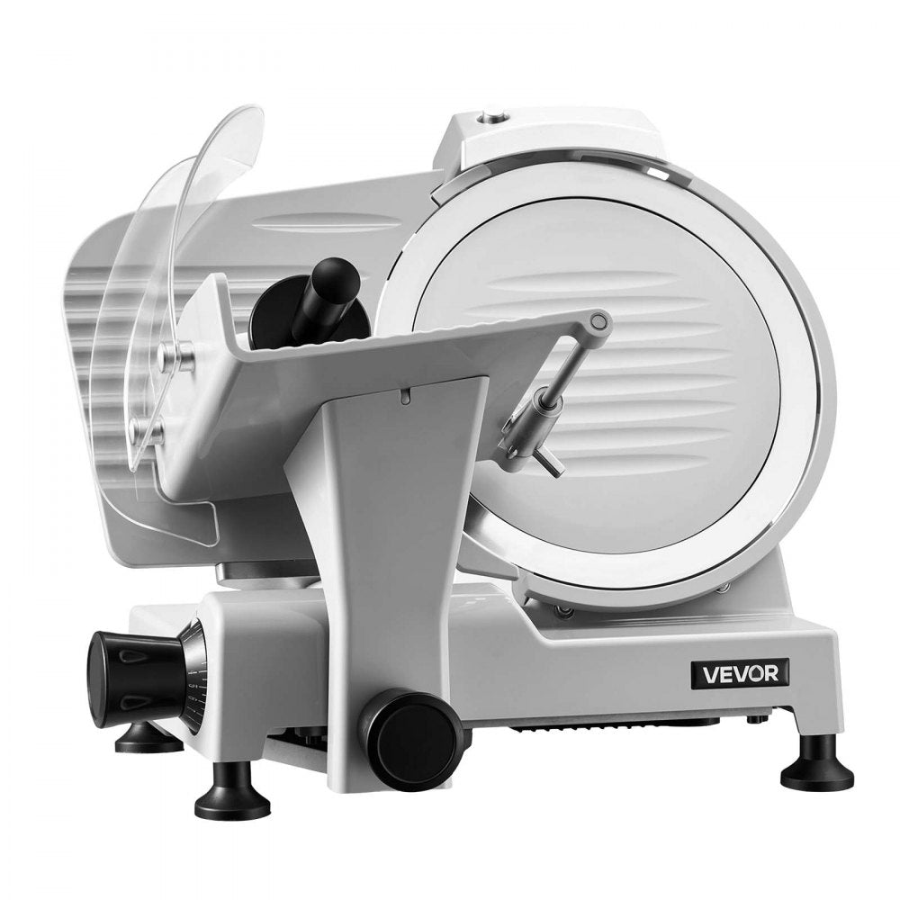 VEVOR Commercial Meat Slicer, 300W Electric Cutter, Removable 10" Carbon Steel Blade and Food Tray, 0-0.47" Adjustable Thickness Food Slicer Machine,for Frozen Meat, Ham, Baguett, Steak, ETL Approved