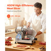 VEVOR Commercial Meat Slicer, 400W Electric Cutter, Removable 12" Carbon Steel Blade and Food Tray, 0-0.59" Adjustable Thickness Food Slicer Machine, for Frozen Meat, Ham, Baguett, Steak, ETL Approved