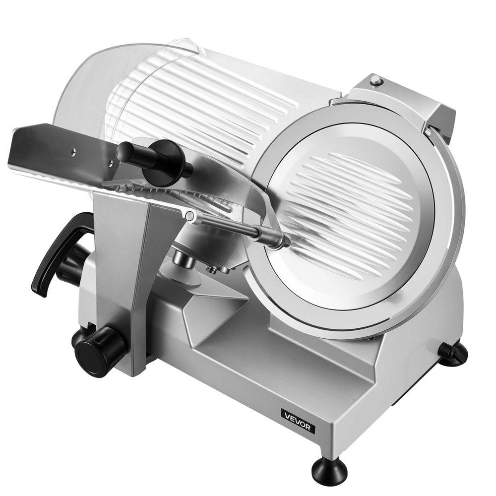 VEVOR Commercial Meat Slicer, 400W Electric Cutter, Removable 12" Carbon Steel Blade and Food Tray, 0-0.59" Adjustable Thickness Food Slicer Machine, for Frozen Meat, Ham, Baguett, Steak, ETL Approved