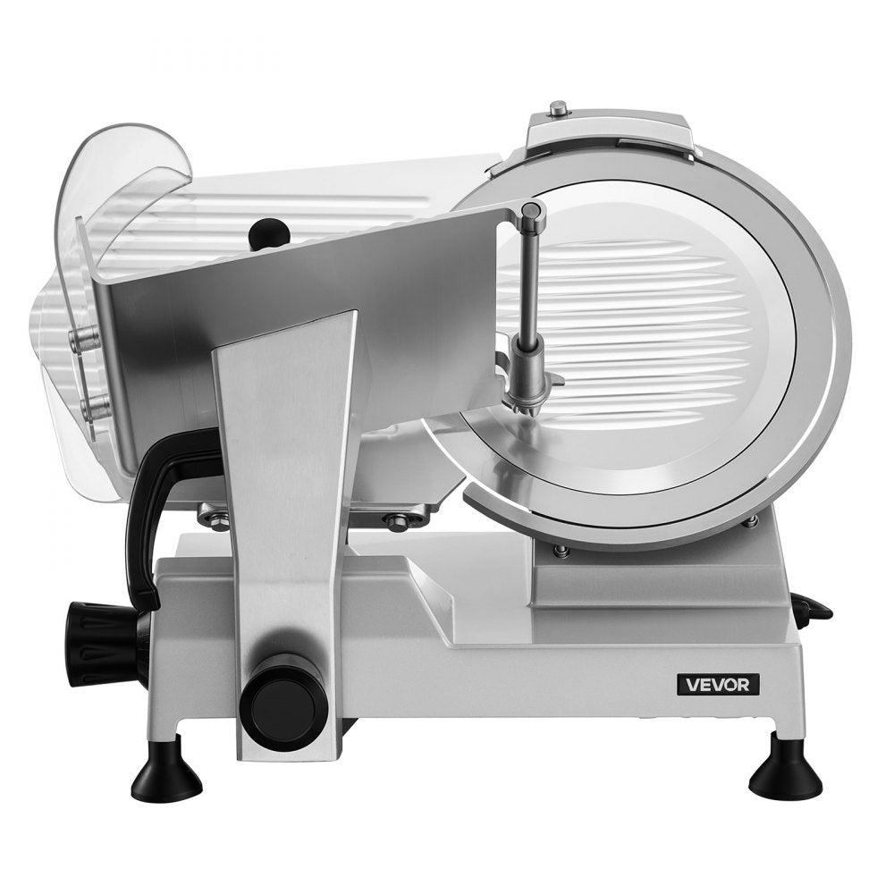 VEVOR Commercial Meat Slicer, 400W Electric Cutter, Removable 12" Carbon Steel Blade and Food Tray, 0-0.59" Adjustable Thickness Food Slicer Machine, for Frozen Meat, Ham, Baguett, Steak, ETL Approved