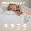 VEVOR Heated Mattress Pad, 54 x 75 in, Full Size Electric Bed Warmer with 1-5 Heat Settings Control, 10-Hour Auto Shut Off, Machine-Wash Breathable Coral Fleece Heating Electric Mattress Sheets, White