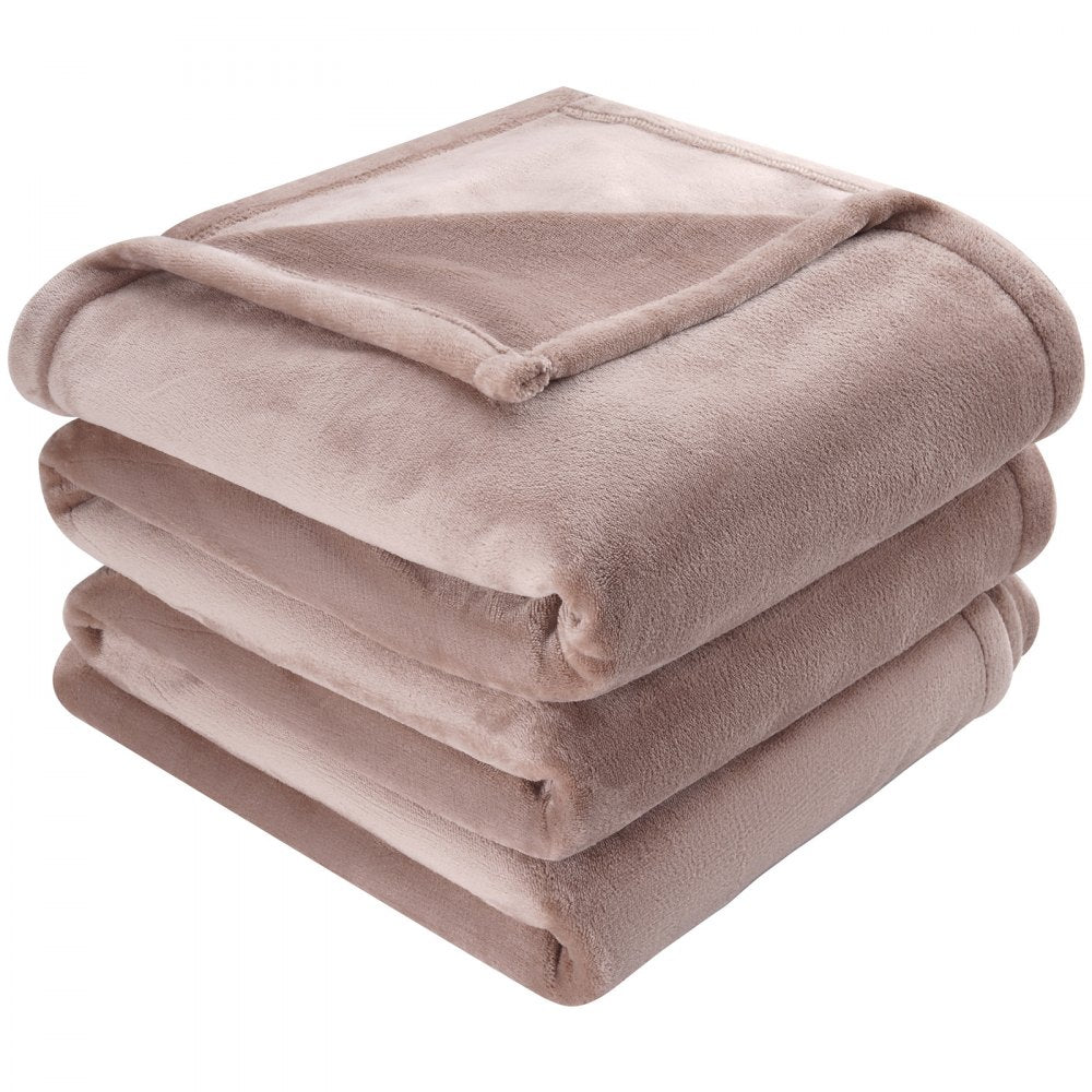 VEVOR Heated Blanket Electric Throw, 84" x 90" Queen Size, Soft Flannel Heating Blanket with 10 Hours Timer Auto-off & 5 Heating Levels, Dual Control, Machine Washable, ETL & FCC Certification (Beige)